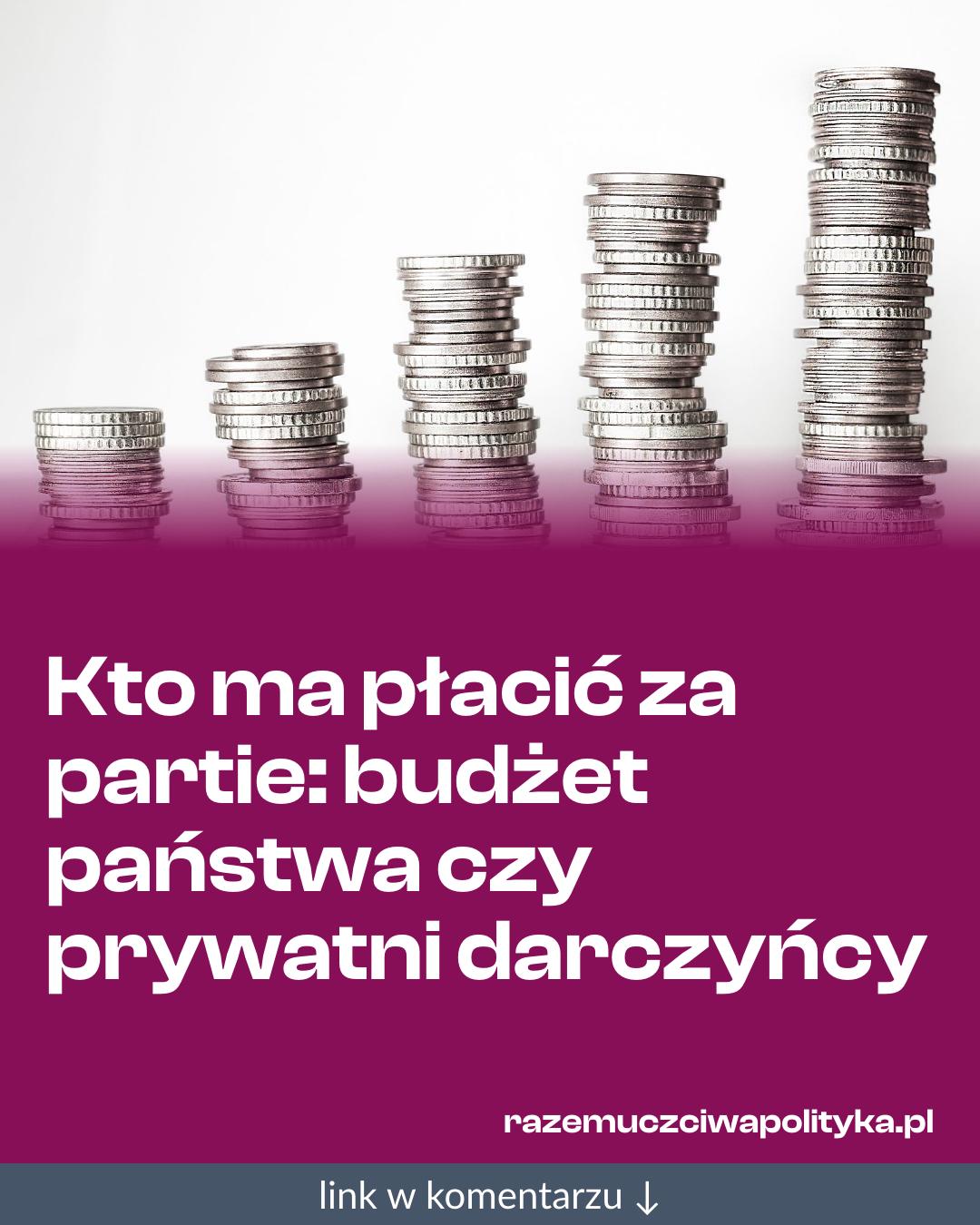 Grafika do udostępnienia: Kto ma płacić za partie: budżet państwa czy prywatni darczyńcy